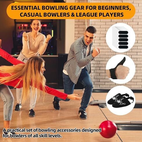 TonGass Bowling Basic Protective Kit with 120 PCS Thumbs Tapes, Right Hand Thumb Saver Protector and Pair of Bowling Shoe Sliders, Bowlings Accessories for Practice and League Play in Saudi Arabia