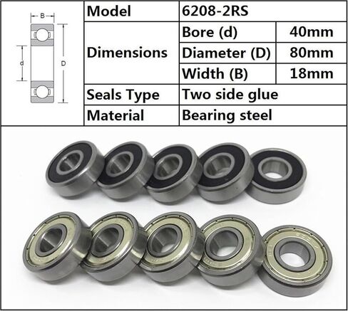 1pcs 6208-2RS Ball Bearing 40x80x18mm Deep Groove Ball Bearing 6208RS in Saudi Arabia