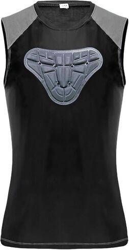 Sleeveless Padded Shirt for Youth, Protective Gear for Football & Basketball, Breathable Spandex, Multiple Sizes in Saudi Arabia