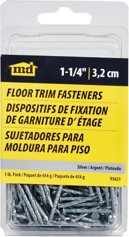 منتجات البناء M-D 95621 1-1/4 بوصة. مسامير لولبية معدنية للأرضية الفضية (1 رطل) (3 عبوات) in Saudi Arabia