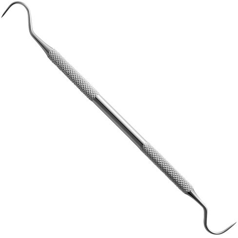 Surgical Online Double-Ended Dental Explorer - Shepherd’s Hook & Moon Tip - Stainless Steel Caries Detection Probe - Dental Exam Instrument in Saudi Arabia