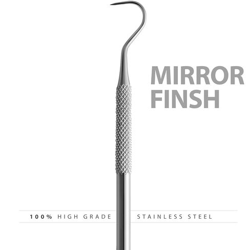 Surgical Online Double-Ended Dental Explorer - Shepherd’s Hook & Moon Tip - Stainless Steel Caries Detection Probe - Dental Exam Instrument in Saudi Arabia