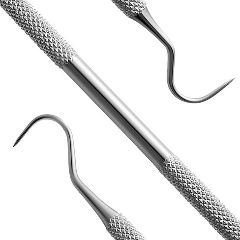 Surgical Online Double-Ended Dental Explorer - Shepherd’s Hook & Moon Tip - Stainless Steel Caries Detection Probe - Dental Exam Instrument in Saudi Arabia