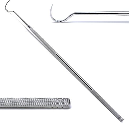 مستكشف أسنان الخيول الكبير مقاس 35 × 25 مم ذو خطاف ذو نقطة دقيقة من الفولاذ المقاوم للصدأ بطول 17.5 بوصة وهو مصمم ليكون سهل الاستخدام لجميع الأطباء البيطريين. in Kuwait