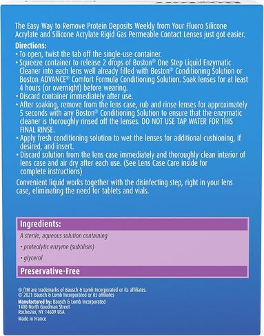 منظف ​​إنزيمي سائل من بوش آند لومب بوسطن وان ستيب، مزيل البروتين 3.60 مل (عبوة من 3 قطع) in Kuwait