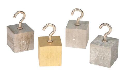 EISCO Density Cubes Set with Hooks - Includes 4 Metals - Brass, Lead, Aluminum & Steel - 1.25" (32mm) Sides - for use with Density, Specific Gravity Activities in Kuwait