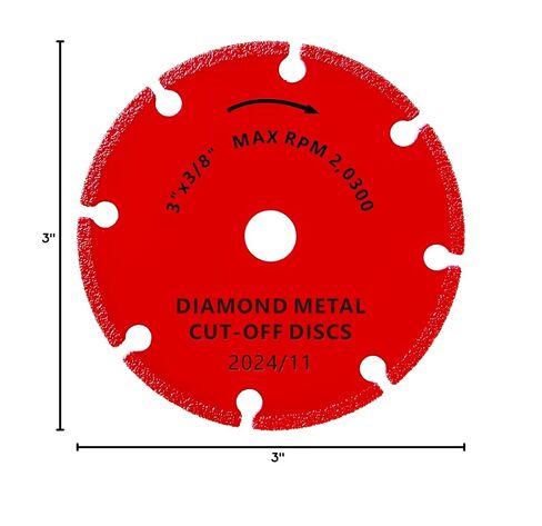 FOXBC 3 Inch Cut Off Wheels, Carbide Grit Multi Material Cut Off Disc for Woods, Plastics, Fiber Cement or Drywall with 3/8" Arbor - 3 Pack in Kuwait