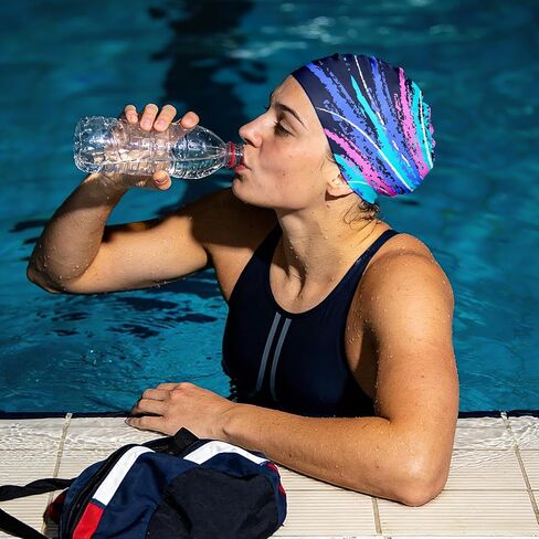 Swim Cap for Women Adult, Silicone Swimming Cap for Long Hair, Waterproof Swim Hats to Keep Hair Dry in Saudi Arabia