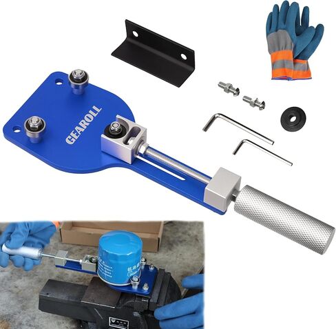 77750 Oil Filter Cutter Tool with Vise Jaw Plate, Oil Filter Cutter Cutting Tool for Filter Cutting Range 2-3/8" to 5" in Kuwait