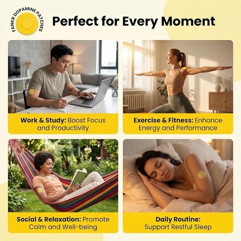 رقع الدوبامين، تركيبة نباتية ذات قوة إضافية، رقعة توازن المزاج النباتي للرجال والنساء، 30 قطعة in Kuwait