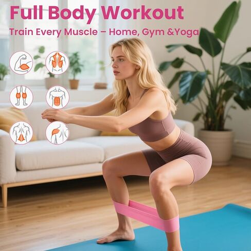 إصلاح لوحة البيلاتيس، أربطة المقاومة، أربطة تمرين البيلاتيس ريفورمر، مجموعة بيلاتيس للمبتدئين من أربطة التمدد للنساء (وردي فاتح) in Kuwait