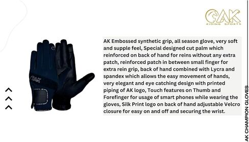 AK Embossed Champion Grip Horse Riding Gloves – Touchscreen Compatible Equestrian Gloves for Men & Women – Non-Slip, Breathable, Durable Riding Gloves AKRS-8044 in Saudi Arabia