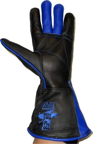EPT Bull Ropes Bull Riding Glove Outer Seam Adult & Youth Right or Left Hand Black & Blue Textured Leather Sizes: 5.0-10.5 in Saudi Arabia