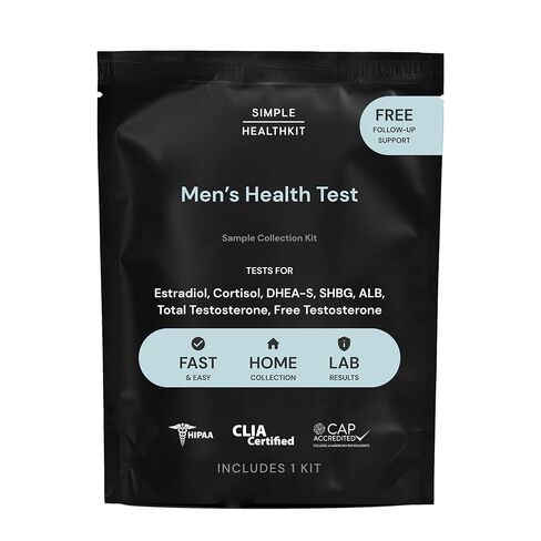 Simple HealthKit At-Home Men’s Health Test - Comprehensive Hormone & Protein Panel for Males - General Wellness Testing Sample Collection Kit - Fast Lab Results in Saudi Arabia