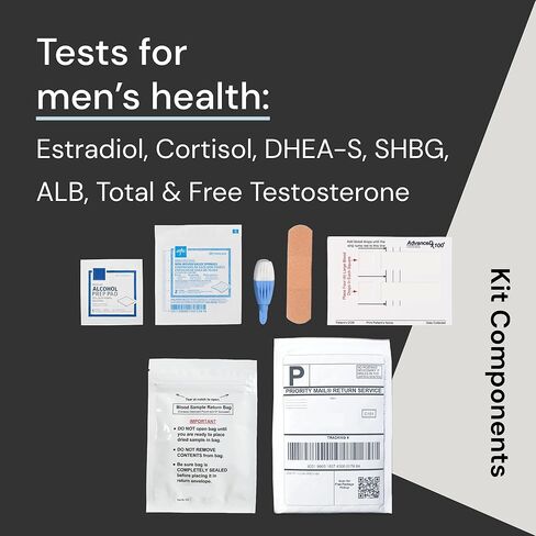 Simple HealthKit At-Home Men’s Health Test - Comprehensive Hormone & Protein Panel for Males - General Wellness Testing Sample Collection Kit - Fast Lab Results in Saudi Arabia