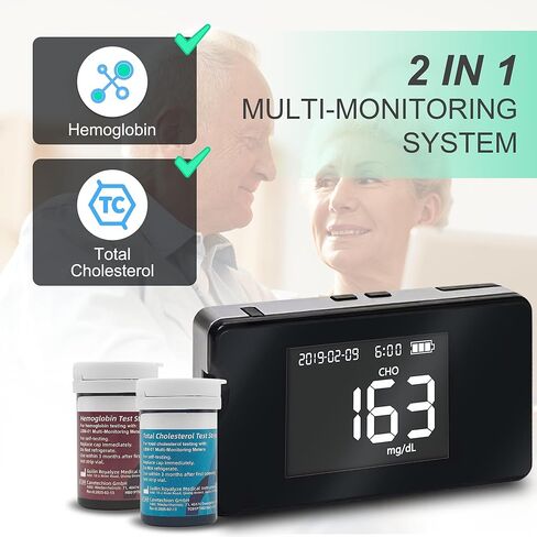 جهاز قياس الهيموجلوبين مع 25 شريط اختبار الهيموجلوبين، مجموعة اختبار الهيموجلوبين للاستخدام المنزلي، مجموعات اختبار الهيموجلوبين، سهلة الاستخدام in Kuwait