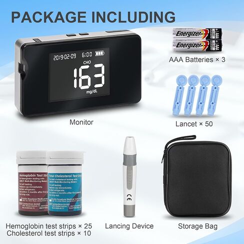 جهاز قياس الهيموجلوبين مع 25 شريط اختبار الهيموجلوبين، مجموعة اختبار الهيموجلوبين للاستخدام المنزلي، مجموعات اختبار الهيموجلوبين، سهلة الاستخدام in Kuwait