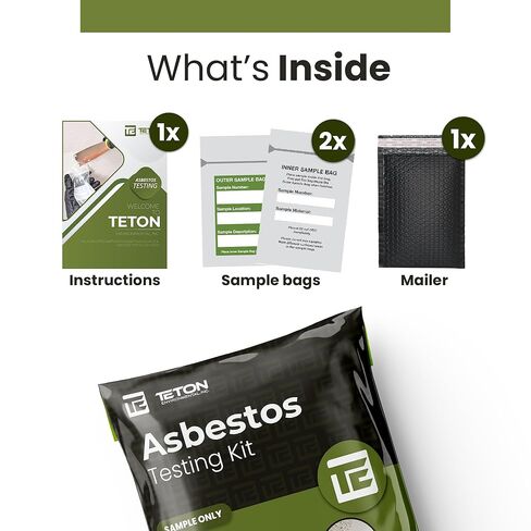 مجموعة اختبار الأسبستوس (عينتان) - تحليل معملي سريع ودقيق ومعتمد من وكالة حماية البيئة (EPA)، وأخذ عينات سهل الاستخدام، والنتائج في 5-7 أيام، in Kuwait