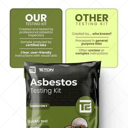 مجموعة اختبار الأسبستوس (عينتان) - تحليل معملي سريع ودقيق ومعتمد من وكالة حماية البيئة (EPA)، وأخذ عينات سهل الاستخدام، والنتائج في 5-7 أيام، in Kuwait