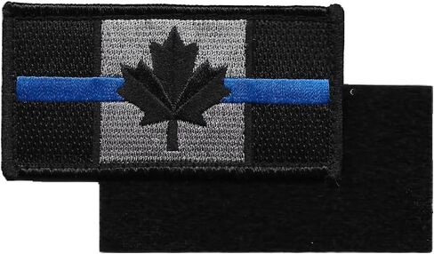 Canada Flag Thin Blue Line Patch for Police and Law Enforcement with Hook/Loop Fasteners in Kuwait