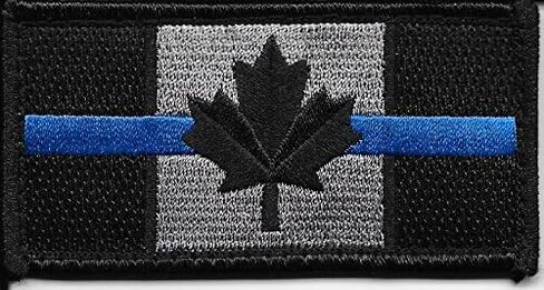 Canada Flag Thin Blue Line Patch for Police and Law Enforcement with Hook/Loop Fasteners in Kuwait