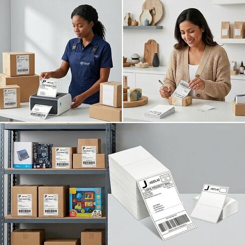 4x6 Thermal Labels, 500 Count Fanfold Shipping Label Printer Paper, Waterproof & Strong Adhesive Mailing Labels Compatible with Rollo/Zebra/Munbyn & More in Kuwait