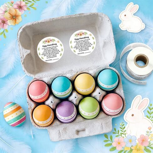 500 Pcs Egg Carton Stickers, Farm Fresh Eggs Labels,Self-Adhesive Unwashed Stickers Paper, Farm Market Eggs Handling Stickers Fit for Easter Decorations, White in Saudi Arabia