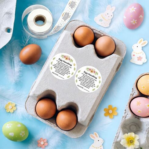 500 Pcs Egg Carton Stickers, Farm Fresh Eggs Labels,Self-Adhesive Unwashed Stickers Paper, Farm Market Eggs Handling Stickers Fit for Easter Decorations, White in Saudi Arabia