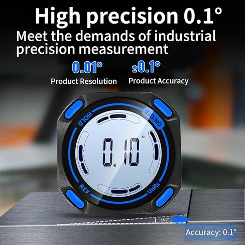 Yunseity Digital Inclinometer, 0.01 Resolution 0.1 Accuracy with Magnetic Base and Auto Rotating Screen, for Horizontal Vertical Slope Measurement in Machine Tools Woodworking (G1) in Saudi Arabia