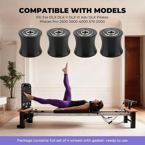 Upgraded Replacement Rollers Wheels for Total Gym DLX DLX II III ADV DLX Pilates Pilates Pro 2500 3000 4000 570, Fitness Exercise Equipment Wheels for Bayou Total Trainer Aero Pilates Reformer in Saudi Arabia
