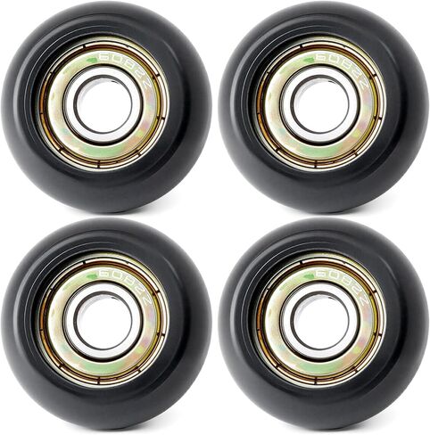 4Pcs Replacement Roller Wheels Compatible with Aero Pilates Reformer Machines Part Easy to Install, Smooth and Quiet Glide, Black in Saudi Arabia