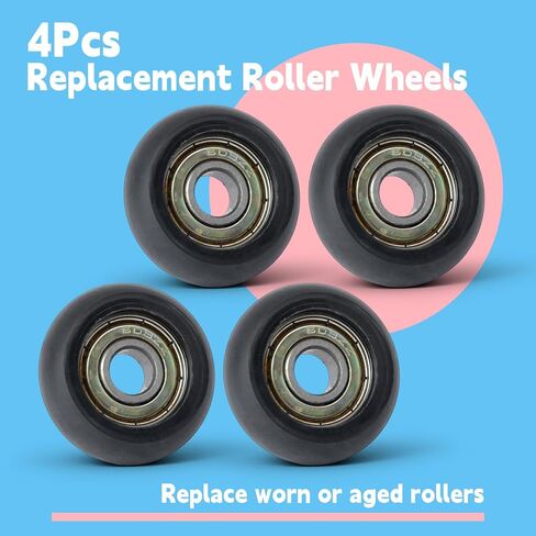 4Pcs Replacement Roller Wheels Compatible with Aero Pilates Reformer Machines Part Easy to Install, Smooth and Quiet Glide, Black in Saudi Arabia