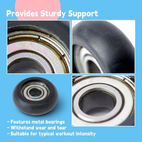 4Pcs Replacement Roller Wheels Compatible with Aero Pilates Reformer Machines Part Easy to Install, Smooth and Quiet Glide, Black in Saudi Arabia