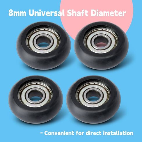 4Pcs Replacement Roller Wheels Compatible with Aero Pilates Reformer Machines Part Easy to Install, Smooth and Quiet Glide, Black in Saudi Arabia