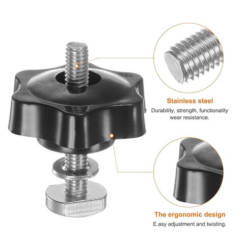 5Set T Track Bolts Knob Kit M6 x 40mm Threaded Bolts M6 x 38mm Hex Hand Nut Clamping Knob with Washer for Woodworking Jigs and Fixtures, Black in Saudi Arabia