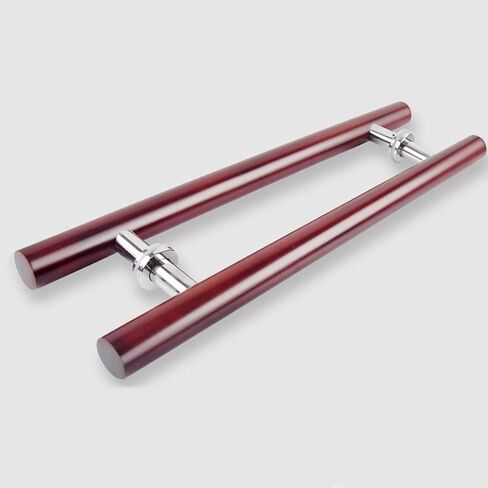 Commercial Solid Wood Tube Push-Pull Door Handle/Glass Door Handle/Sauna Door Handle - Wine Red, 3 Lengths (Size : Length 800mm/31.5inch) (Length 600mm/23.6inch) in Saudi Arabia