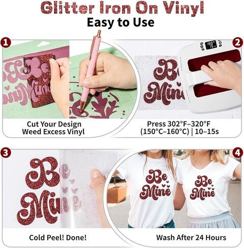 TECKWRAP Glitter HTV Heat Transfer Vinyl Roll - 10" x 5ft HTV Vinyl for Shirts, Iron on Vinyl for All Cutter Machine, Easy to Cut & Weed (Blue) in Kuwait