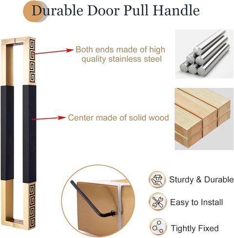 Double Sided Barn Door Handle, Wooden Pull Handle for Home, Hotel, Meeting Rooms, KTV, Shops - Durable Commercial Grade Accessory in Kuwait