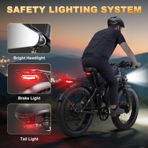 9000W Dual Motor Ebike,24" Fat Tire Electric Bike for Adults, 45MPH Fast 52V 34Ah Long Range, Dual Hydraulic Brakes Full Suspension, Snow/Mountain/Off-Road/Commute E-Bike in Saudi Arabia