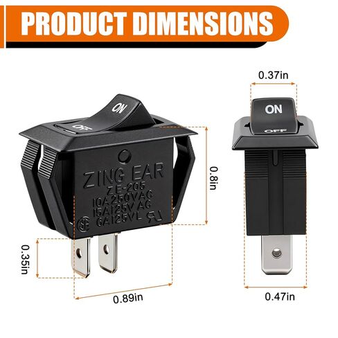 استبدال مفاتيح الروك 10 أمبير 250 فولت تيار متردد لمفتاح تبديل الفراغ في المتجر، متوافق مع الحرفيين وRidgid المكانس الكهربائية الرطبة والجافة، 15A125VAC، 3/4 HP، ON-None-Off (عبوتان) in Kuwait