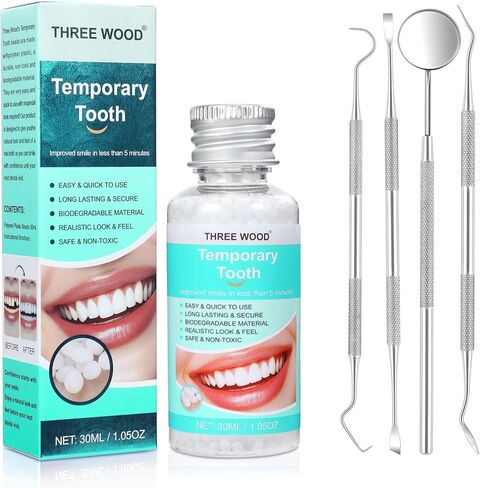 طقم حشو الأسنان بالخرز الحراري القابل للتشكيل، حل فجوة الأسنان المؤقتة للأسنان المفقودة، الاستخدام التجميلي in Kuwait