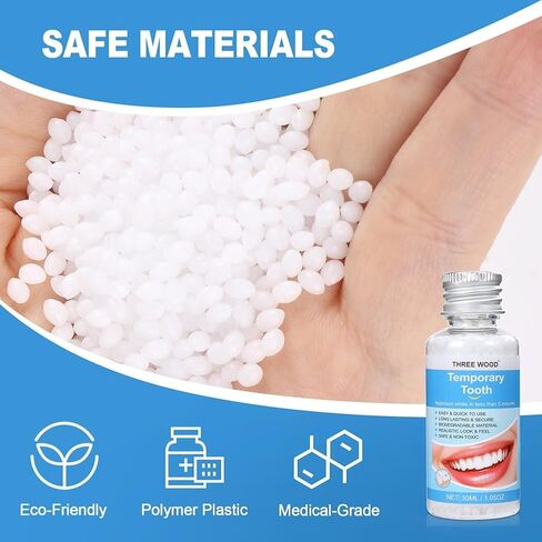 طقم حشو الأسنان بالخرز الحراري القابل للتشكيل، حل فجوة الأسنان المؤقتة للأسنان المفقودة، الاستخدام التجميلي in Kuwait