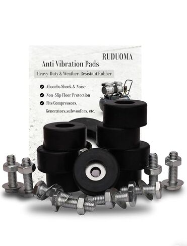 Anti Vibration Rubber Feet, Mechanical Vibration Damping Pads & Bumpers for Air Compressors, Generators, Pressure Washers,Subwoofer,Trailers (Rubber Pads & Mounting Screws, 4-Pack) in Kuwait