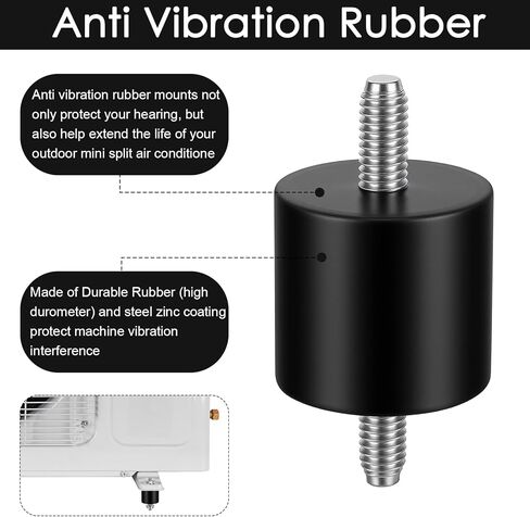 4 Pack 25x25mm M6 Rubber Vibration Isolator Mounts, Rubber Isolator Mounts, Rubbers Mount Shock Absorber, Anti Vibration Pads for Fitness Equipment in Kuwait