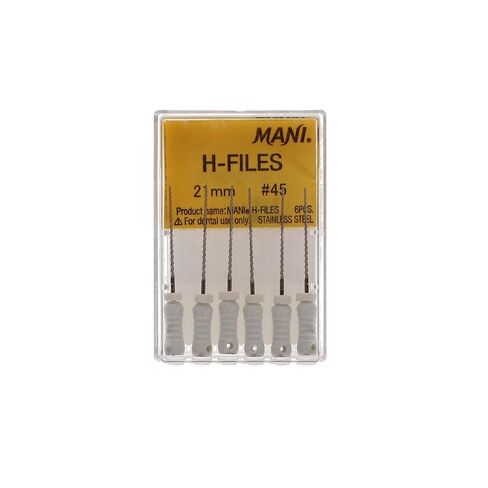 Mani HF2145 Endodontic Hedstrom Files 21mm #45 Stainless Steel 6/Pk in Kuwait