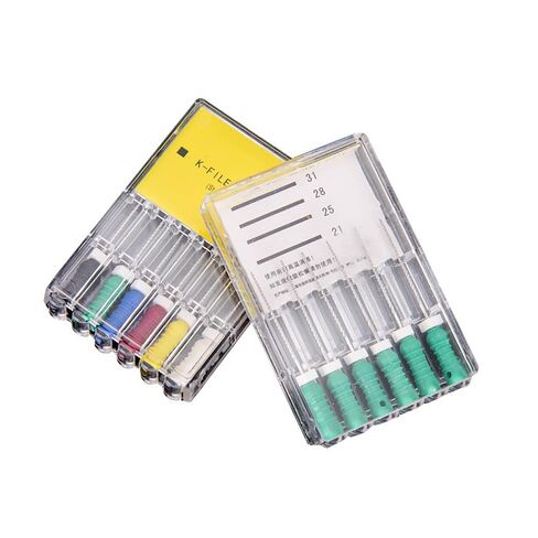 6Pcs/Pack Dental Hand Use K-Files 25mm Stainless Steel Endodontic Root Canal Files Dentist Tools Dental Lab Instruments (10,25mm) in Saudi Arabia