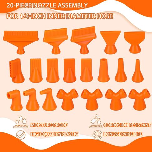 20 Piece Hose ID Coolant Hose Component 1/4" Nozzle Set Connects to Modular Line and Fittings for Hydraulic Machinery/Water Cooling System in Kuwait