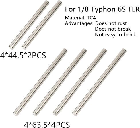 6PCS Titanium TC4 Hinge Pin Lower ONLY fits for Arrma 6S 1/8 Typhon TLR.Replacement of ARA330731,ARA330732. in Kuwait