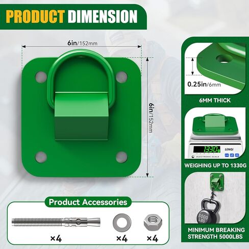 D Ring Anchor Plate l Concrete Plate Anchors for Concrete Walls,Ceilings,Columns l Steel D-Ring Reusable Anchor Plate in Kuwait
