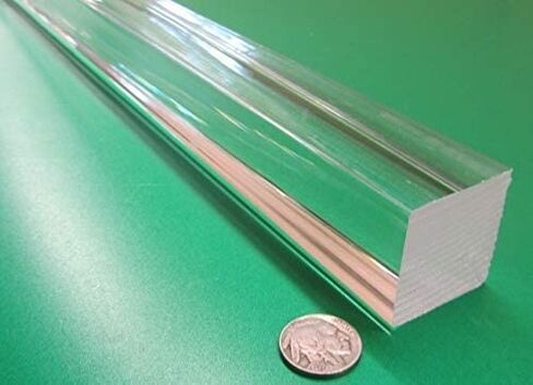 Acrylic Extruded Square Bar 1.50" (1-1/2") Square x 6 Ft Length Clear 1 pc in Saudi Arabia